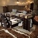 preview thumbnail 2 of 25, L-Shaped Triple Bunk Bed With 3 Drawers, Desk and Wardrobe, Espresso