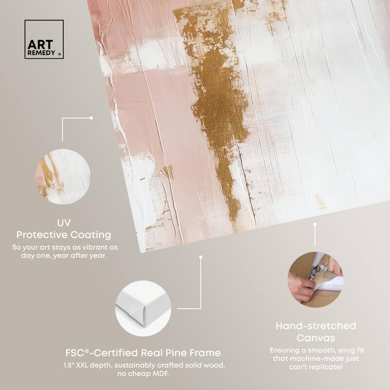 Golden Glow on Pink Canvas by Art Remedy, Gallery Wrapped