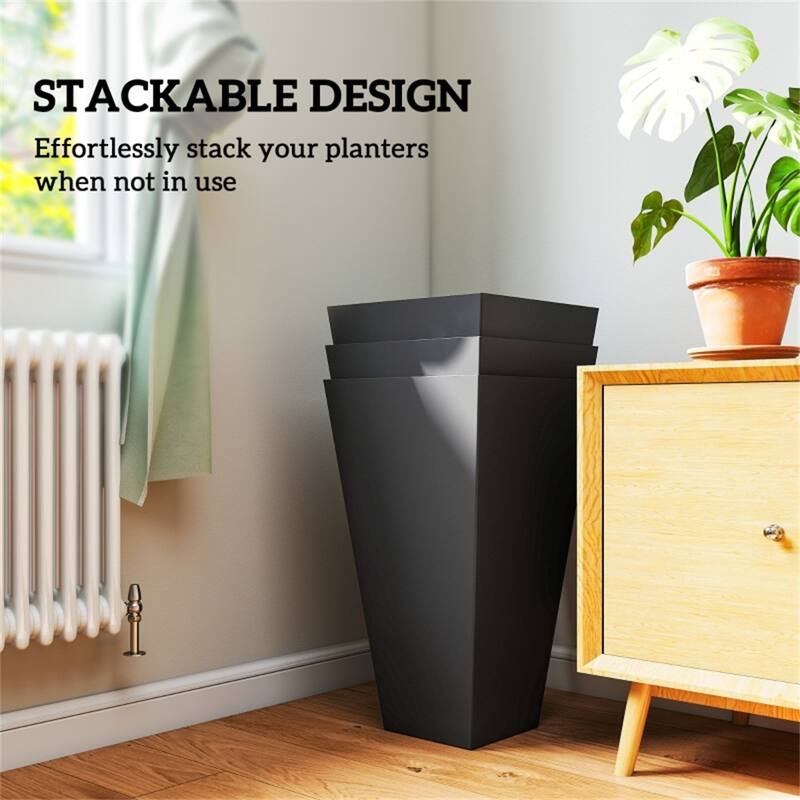 Square Garden Bed Planter for Herbs, Flowers, and Vegetables - 15.75" L x 15.75" W x 28" H