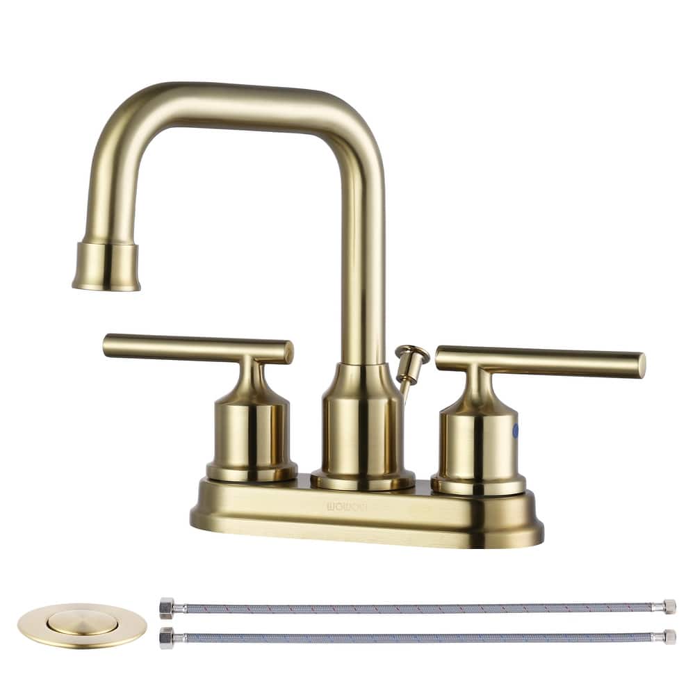 WOWOW 4 in. Centerset Double Handle Bathroom Faucet