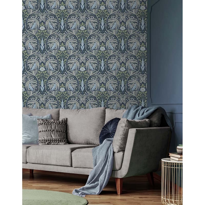 NextWall Bird Ogee Peel and Stick Wallpaper