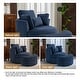 preview thumbnail 87 of 198, 41" W Oversized Accent Barrel Swivel Chair with Moon Storage Ottoman