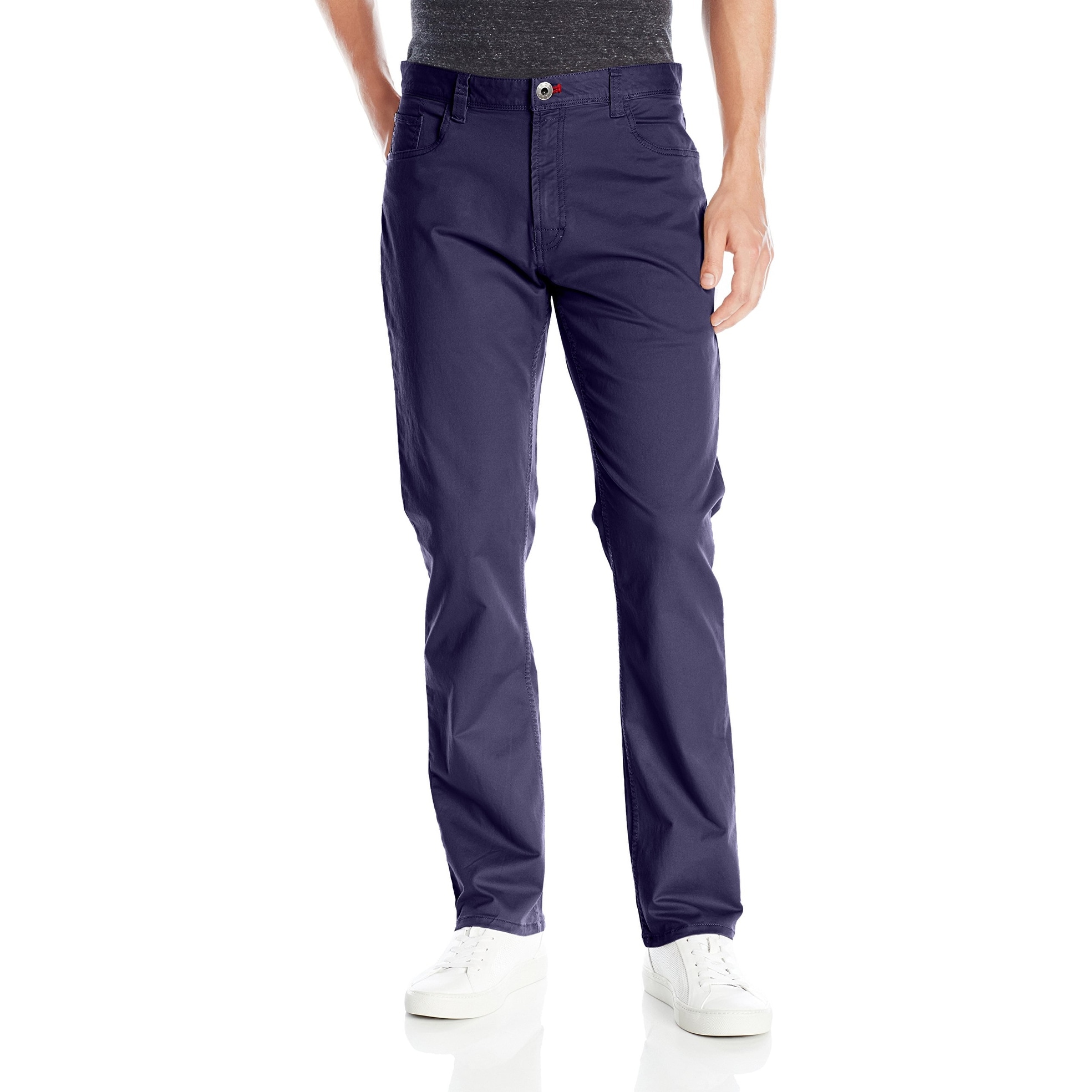 IZOD Mens Weekender Washed Straight-Fit Flat Front Pant