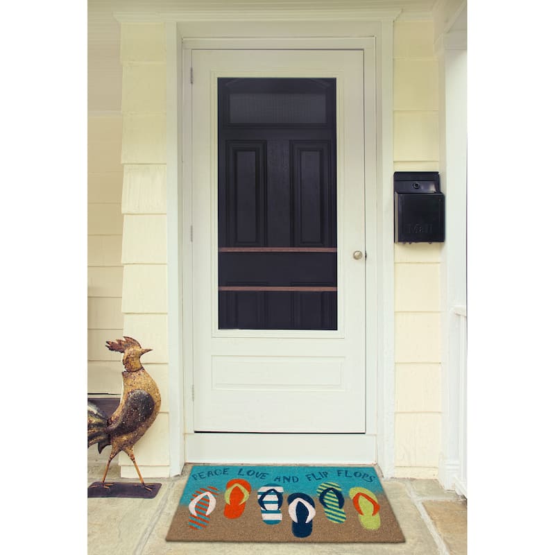 Liora Manne Natura Flip Flops Outdoor Mat Cool 24"x36" - 2'x3'