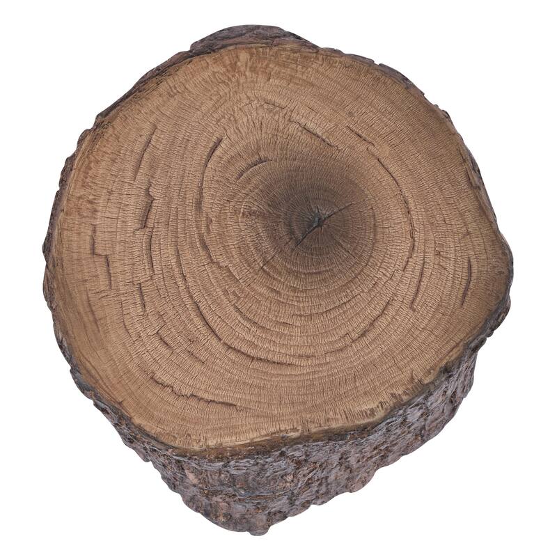 Christopher Knight Home - Reed 16.93"H Outdoor Rustic Faux Wood Tree-Stump MGO Side Table, Fully Assembled - 15.28