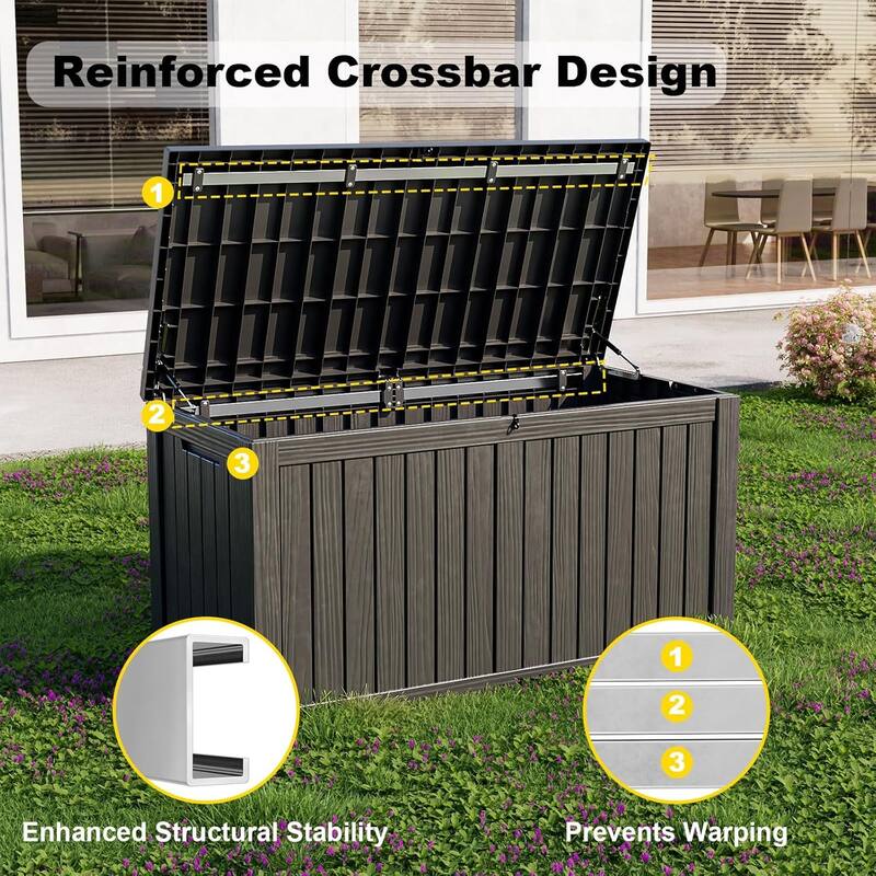 45-880 Gal. Outdoor Resin Deck Box Storage Shed for Garden,Patios,Backyards,Tools