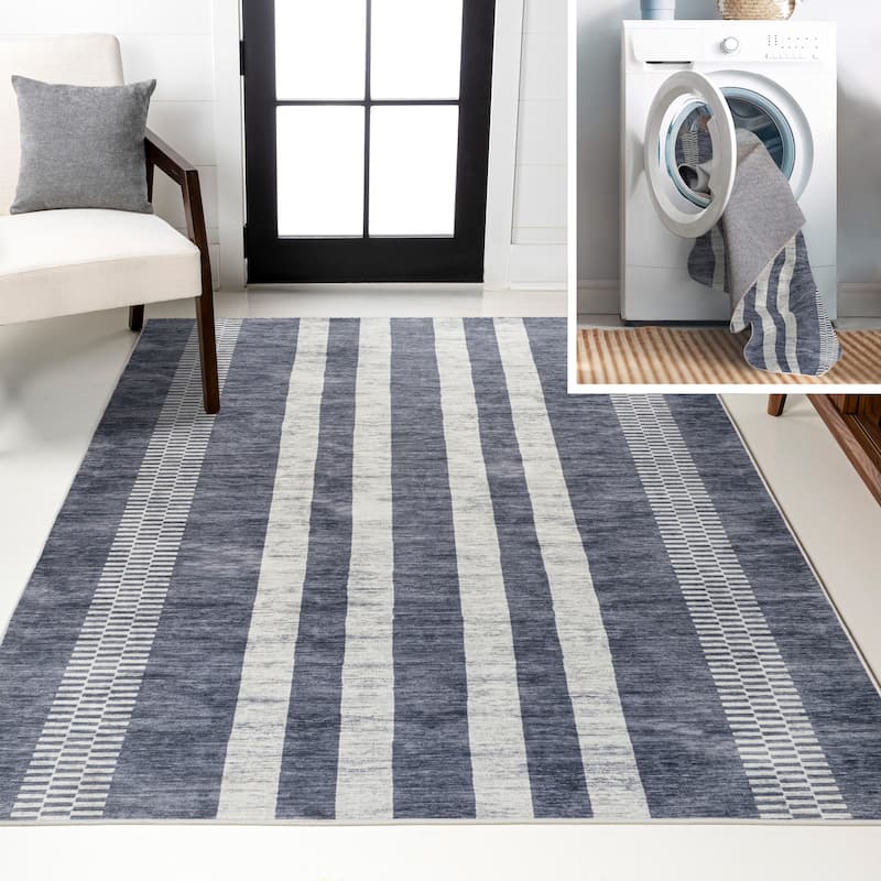 JONATHAN Y Timantii Bohemian Medallion Textured Weave Machine Washable Area Rug - 3 X 5 - Slate Gray/Ivory