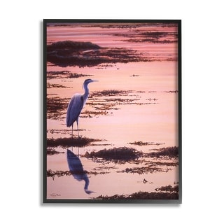 Stupell Crane Bird in Sunrise Marsh Framed Giclee Art by Jeremy Paul ...