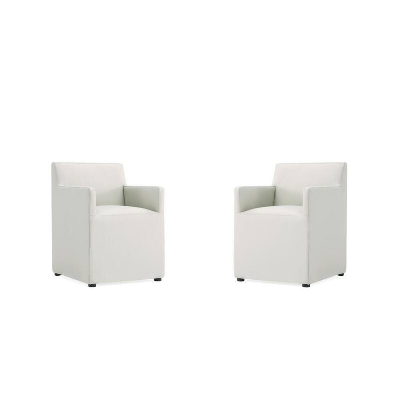 Manhattan Comfort Anna Modern Square Faux Leather Dining Armchair