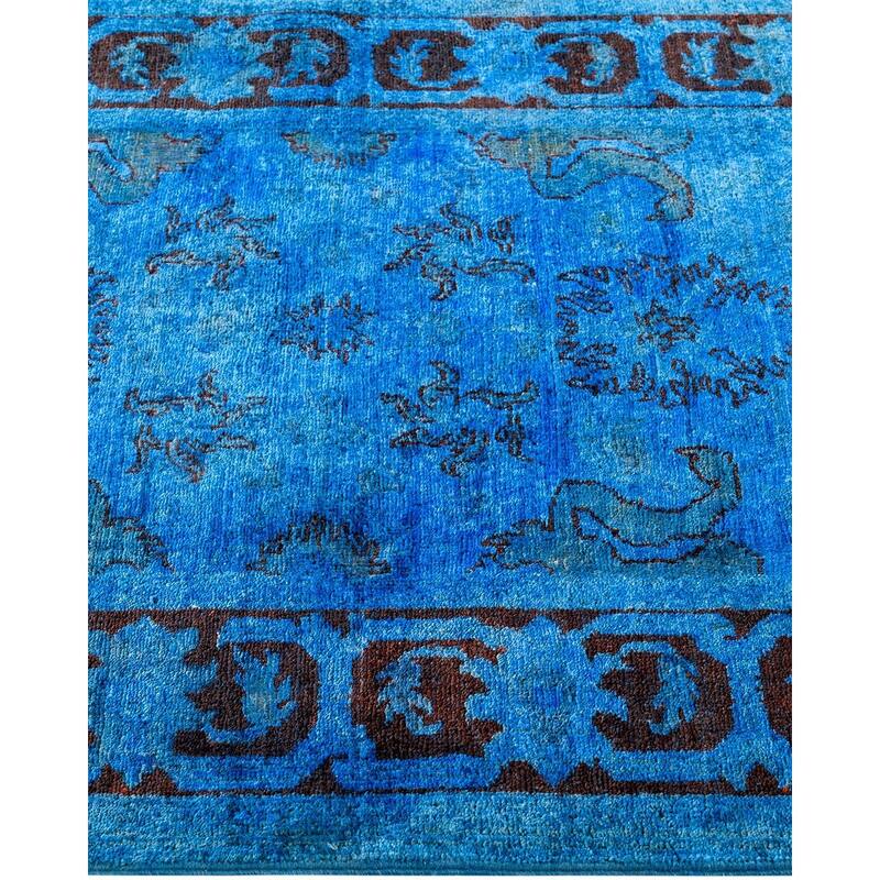 Contemporary Overdyed Wool Hand Knotted Runner - 3' 1" x 15' 5"