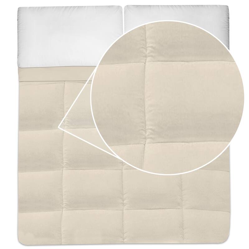 Plush Solid Color Box Stitch Down Alternative Comforter