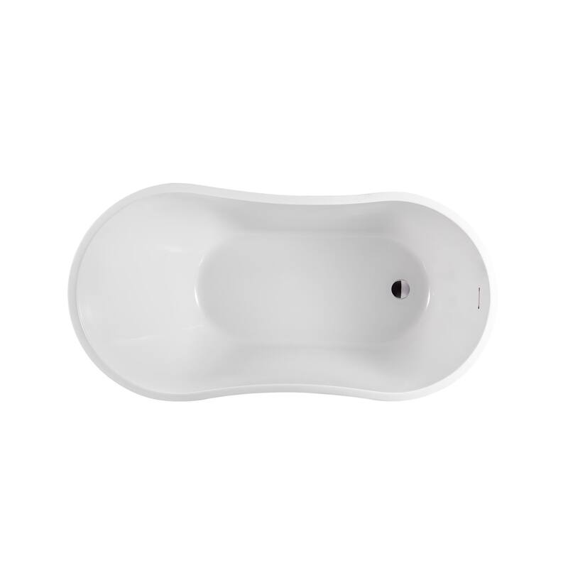Vanity Art 54" X 28" White Acrylic Freestanding Bathtub