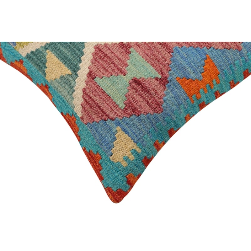 Bohemian Hardie Turkish Hand-Woven Kilim Pillow - 18'' x 18''