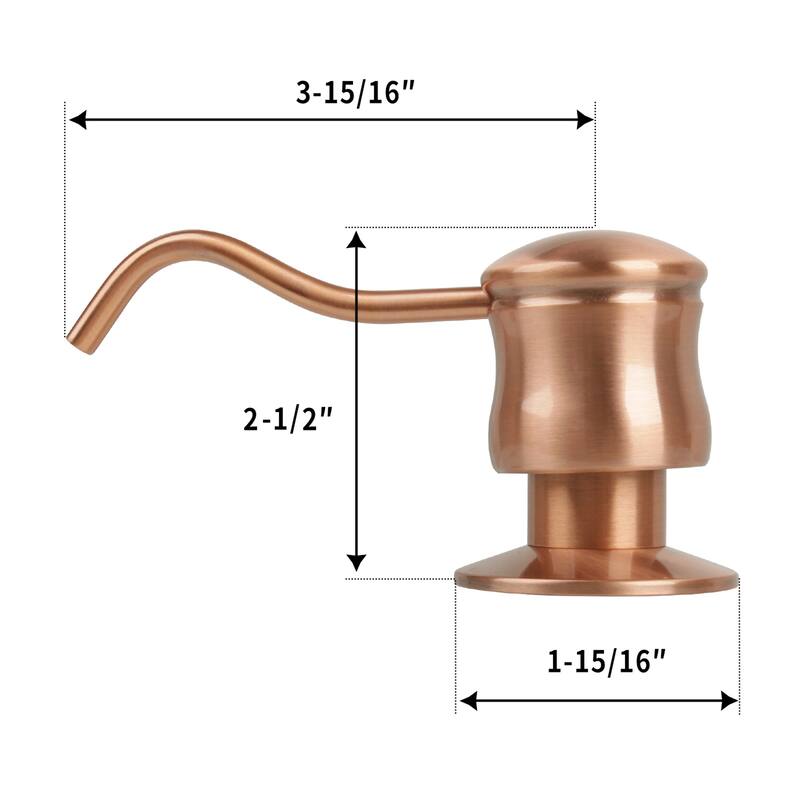 Built in Copper Soap Dispenser Refill from Top with 17 OZ Bottle - 3 Years Warranty