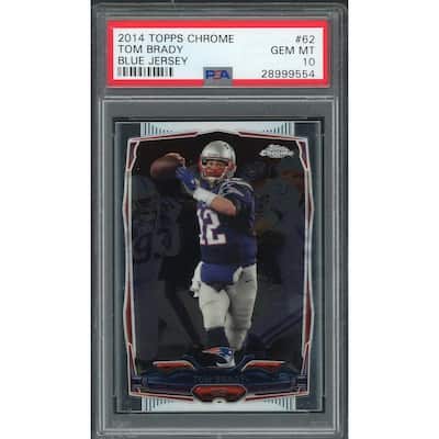 Tom Brady 2014 Topps Chrome Blue Jersey Football Card #62 Graded PSA 10 - 8'6" x 11'6"