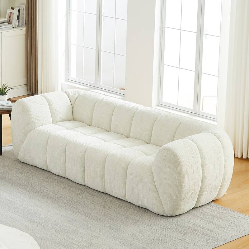86.5" 3-Seater Chenille Pure Foam Sofa