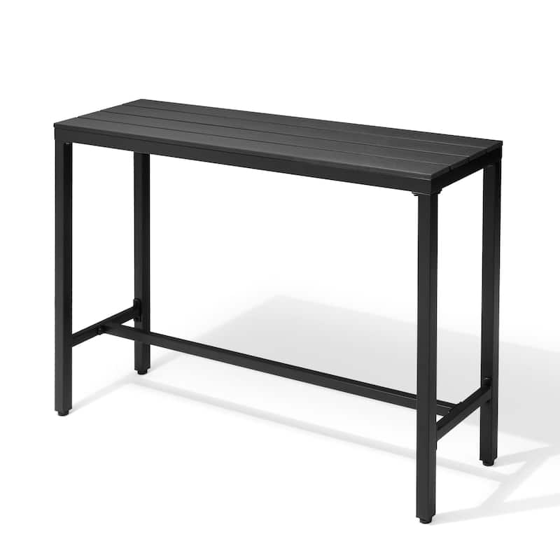 Pellebant Patio Outdoor Bar Table Rectangle Pub Table Dining Table