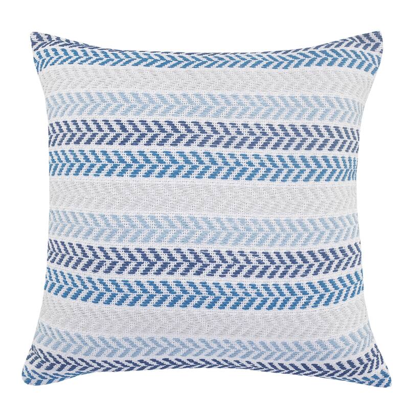 Sevita Blue Chevron Natural Cotton SquareThrow Pillow, Set of 2 or 4 - Set of 3 or More