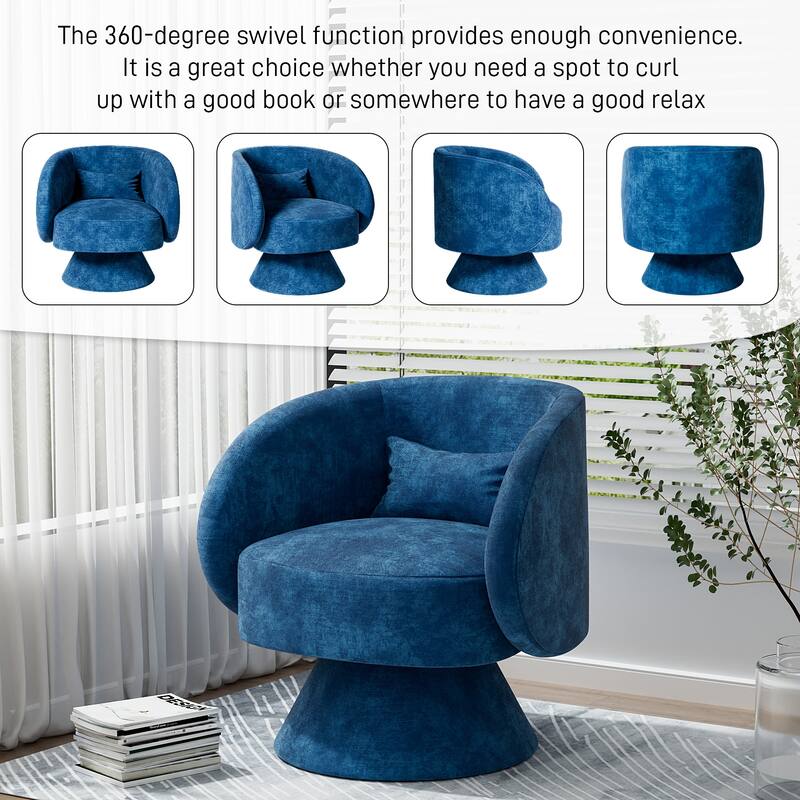 Ouyessir 360 Degree Modern Swivel Cuddle Barrel Sofa Chairs