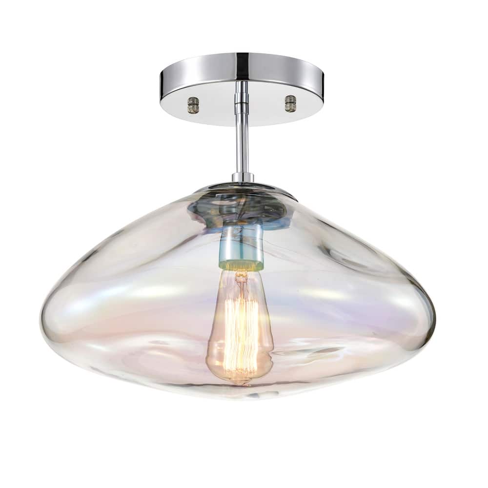 Einar Moulded Glass Shade Semi-Flushmount Ceiling Lamp