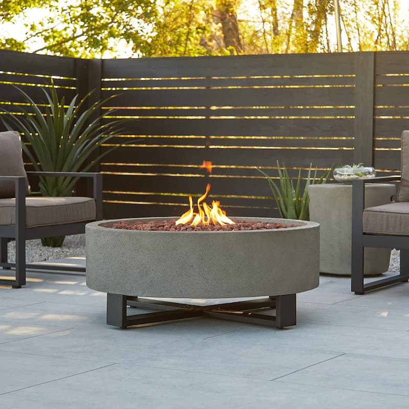 Idledale 40" LP Fire Bowl in Glacier Gray by Real Flame