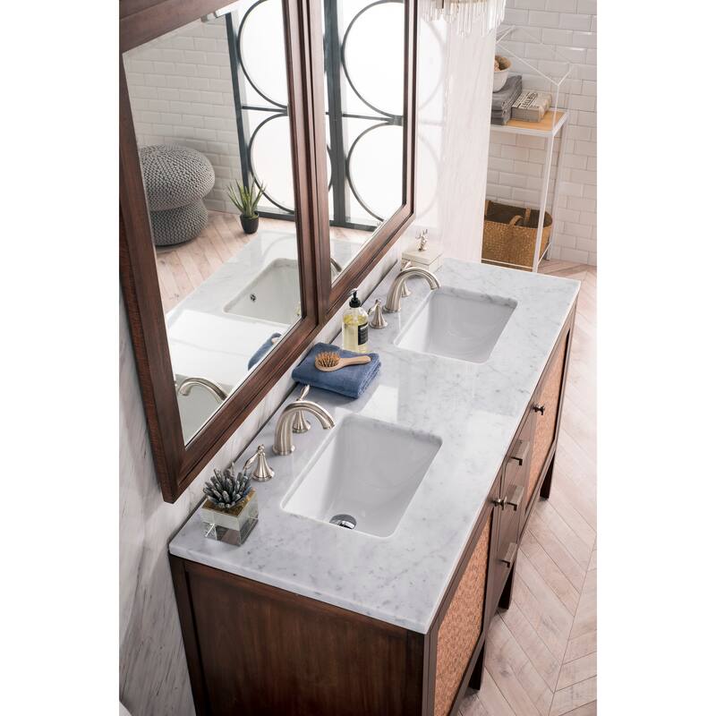 James Martin Vanities Addison 60" Double Vanity, Mid Century Acacia