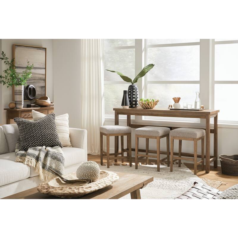Magnussen Home Lindon Belgian Wheat Console Sofa Table - 66''W x 20''D x 36''H