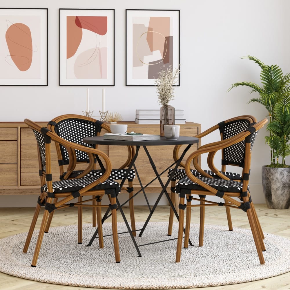 Stacking Bistro Chairs with Metal Frames