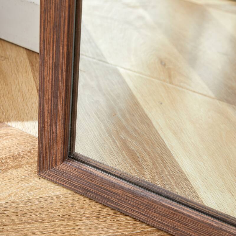 Roomfitters Full-Length Mirror with Black Solid Wood Frame, 71"x31.5" Floor Standing or Wall-Mounted Dressing Mirror