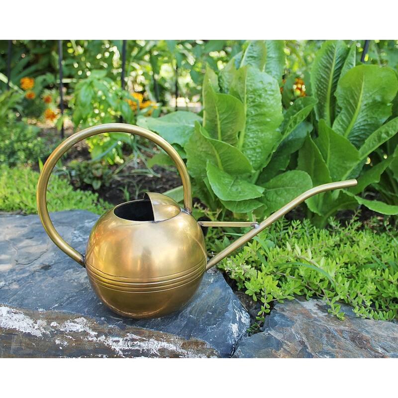 Achla Designs Brass Watering Can, 14 Inch Long, Antique Finish 14