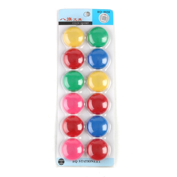 Round Plastic Cover Whiteboard Magnetic Stickers 12Pcs Assorted Colors -  Multicolored - 1.1'' x 0.4'' (D*H) - Bed Bath & Beyond - 18409435