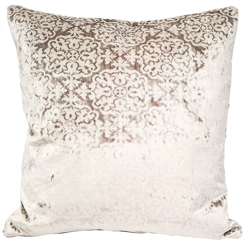 Artemis Taupe Velvet Throw Pillow