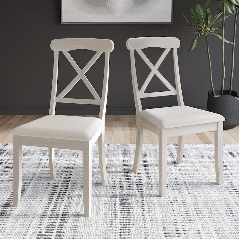 CraftPorch Farmhouse Style Wooden Dining Chairs (Set of 2) - N/A