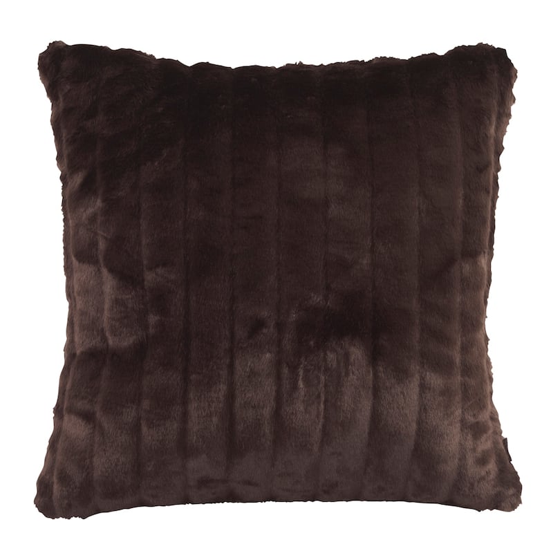 Allan Andrews Square synthetic fur Decorative Throw Pillow Cover - Brown