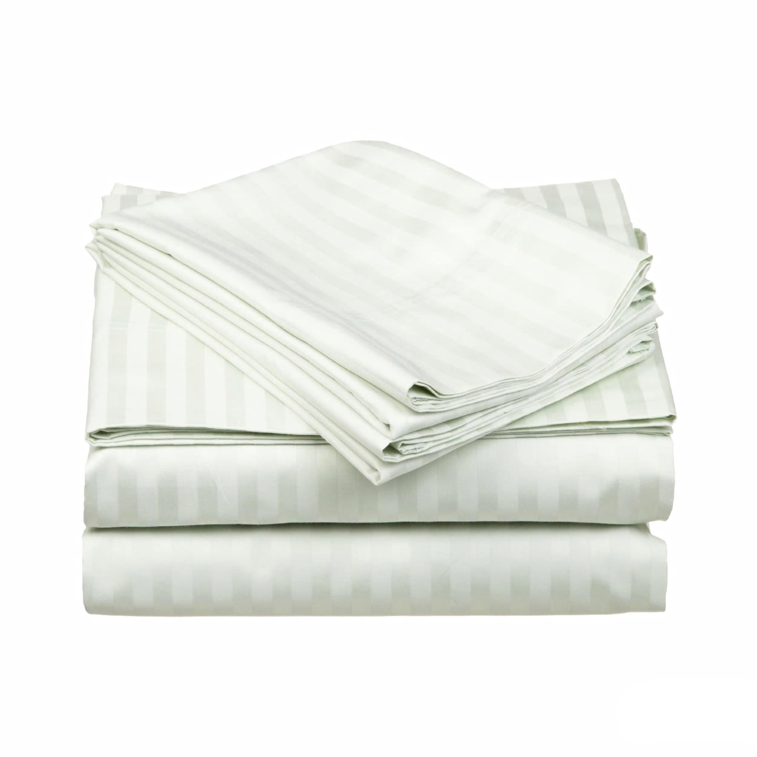 Beige Striped Deep Pocket Bed Sheet Set 1000 Count Egyptian Cotton Sheet 