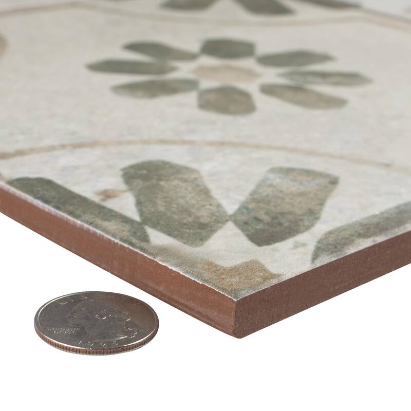 Merola Tile Kings Blume Sage 17-5/8" x 17-5/8" Ceramic Floor and Wall Tile