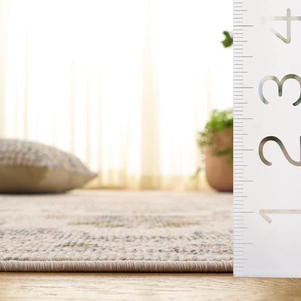 dimension image slide 1 of 4, SAFAVIEH Madison Diederike Boho Medallion Distressed Rug