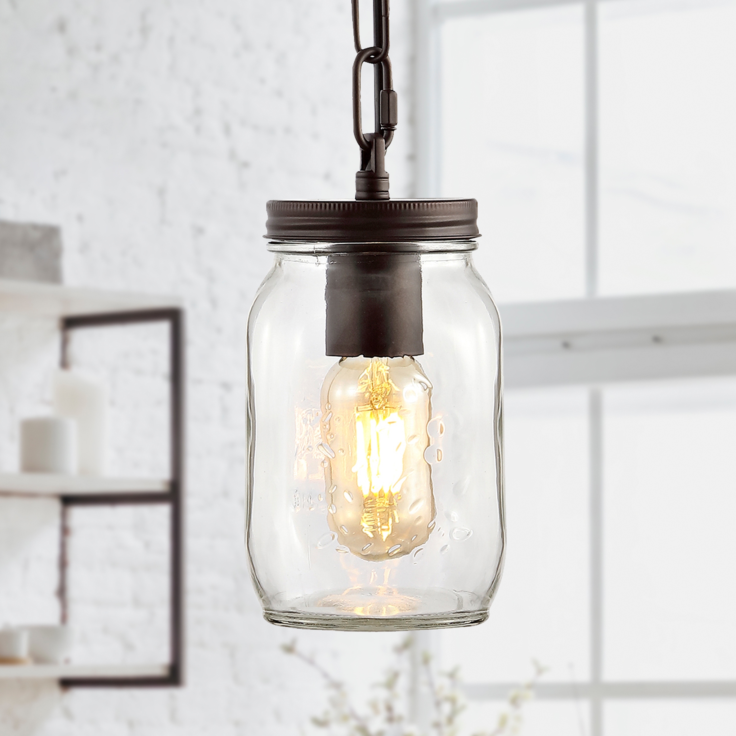 Single jar pendant light outlet