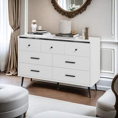Moasis Modern 6 Drawers/7 Drawer Chest of Drawer Double Dresser