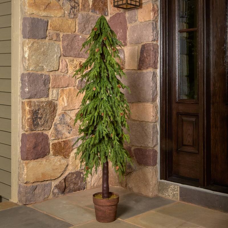 60" Uv Potted Soft Touch Norfolk Pine Tree