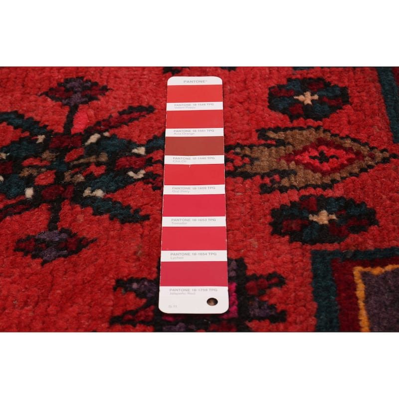 ECARPETGALLERY Hand-knotted Andelz Red Wool Rug - 3'7 x 9'3