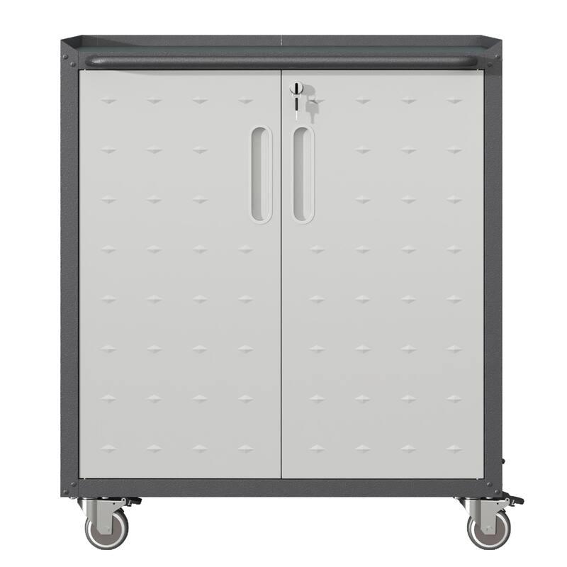 Heavy-Duty Metal Garage Storage Cabinet with Wheels