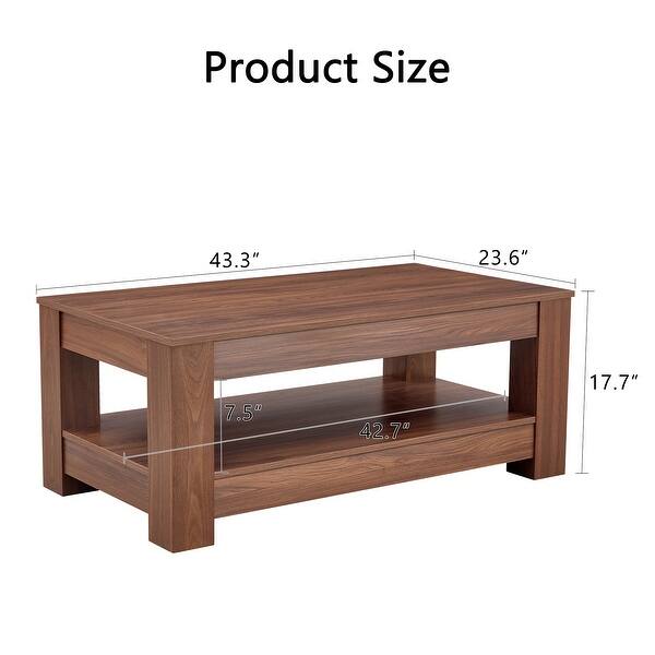 2-Tier Wooden Coffee Table with Open Storage - Bed Bath & Beyond - 43530746