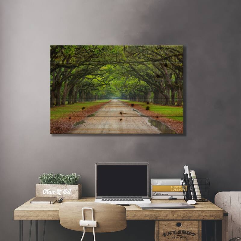 Oak Avenue, Wormsloe Plantation, Savannah, Georgia, USA Print On Wood by Joanne Wells - Multi-Color