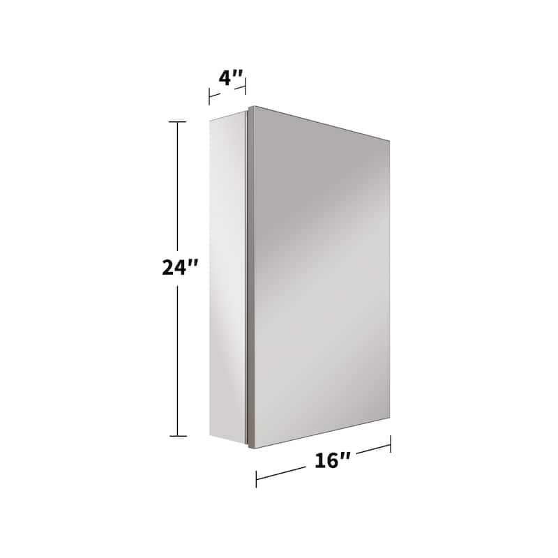Modland Single Door Bathroom Medicine Cabinet with Mirror Adjustable Shelves,Recessed or Surface Mount