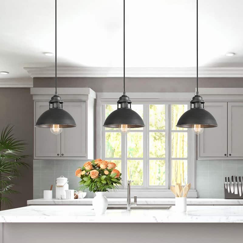 Modern Industrial 1-Light Dome Pendant Metal Kitchen Island Lights for Dining Room