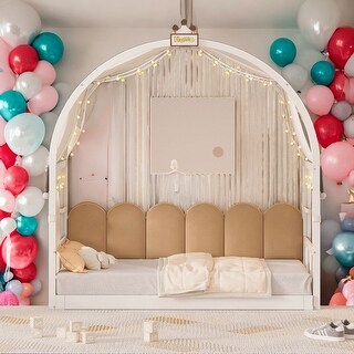 Twin Ground-Level Canopy Bed with Tent and Trundle