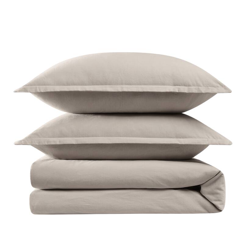 Brooklyn Loom Matte Cotton Velvet Comforter Set - Twin - Twin XL - Grey - 2 Piece