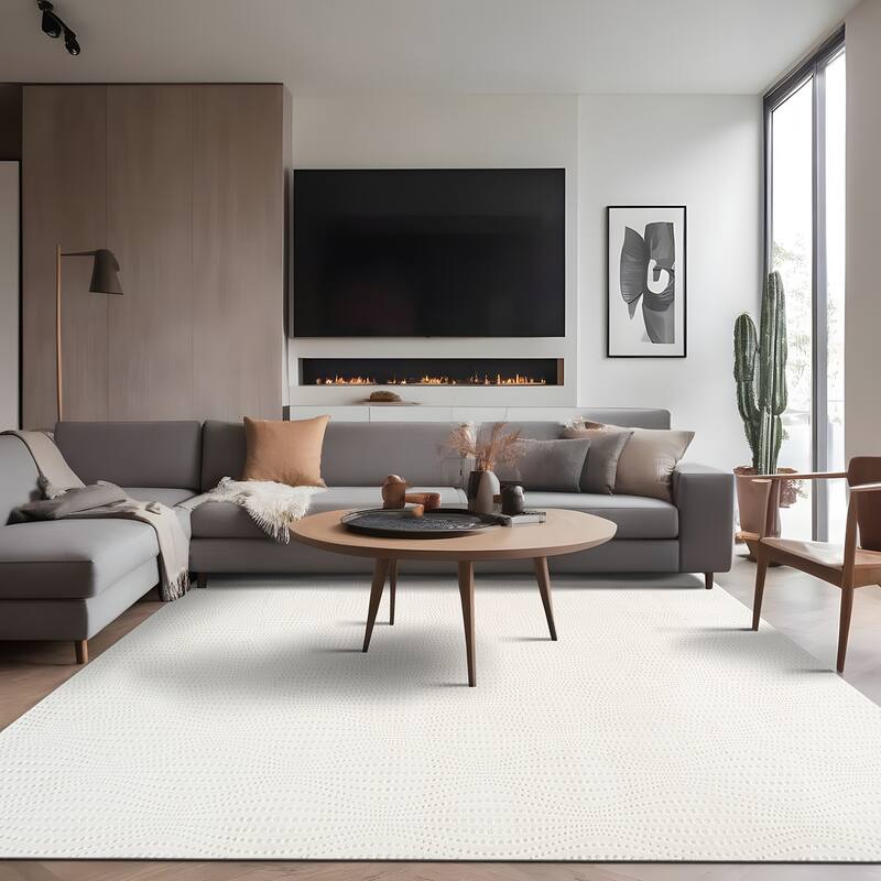 Beverly Rug Serenity Solid Modern Non Slip Soft Indoor Area Rug