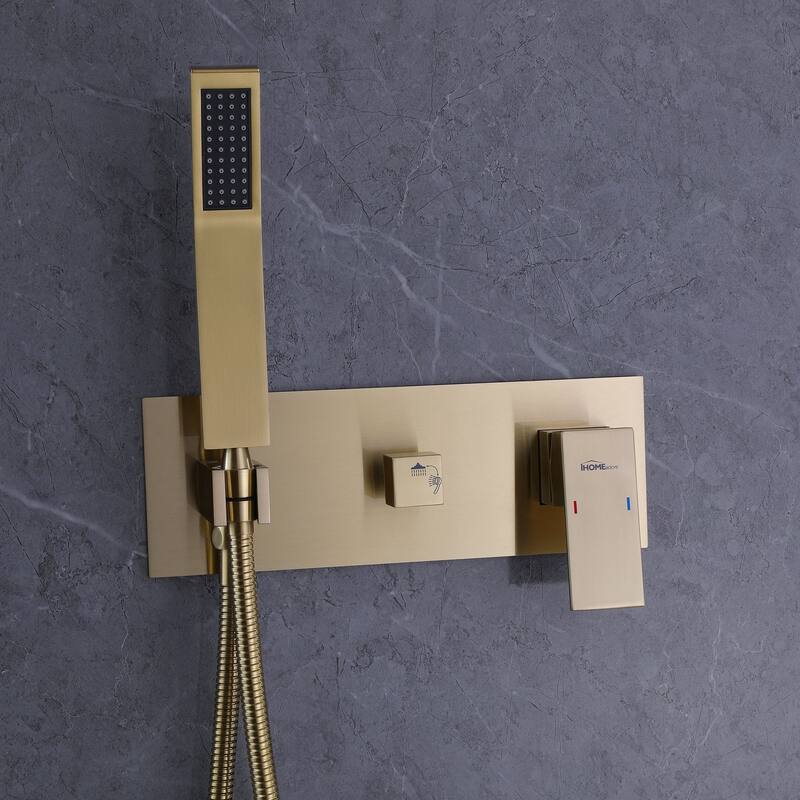 Gold 10" Rain Shower Faucet System Head Bathroom Shower Set
